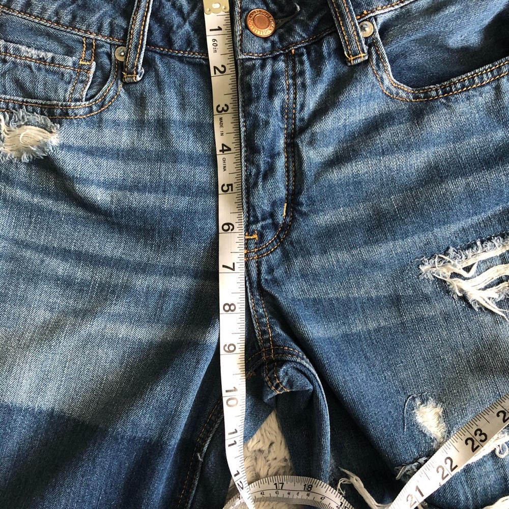 Ae Patchwork Tomgirl Button Fly Distressed Jeans - image 6